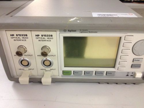 Agilent 8163A lightwave multimeter with two 81533B optical head interface