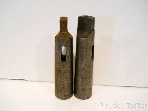 Lot of (2) Used Steel Morse Taper Adapters from MT #3 Shank to MT #1 Socket