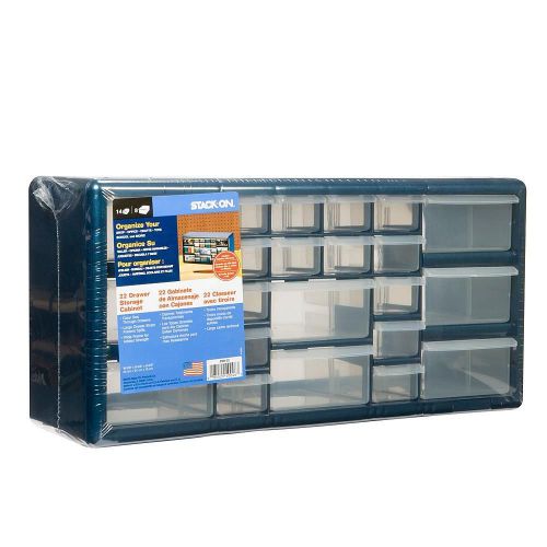 Small Parts Stack-On 22 Drawer Organizer heavy-duty Cabinet Blue