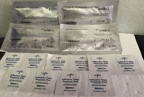 12 Vermed EKG Hypoallergenic Electrodes A10091-3 Solid Gel 4 Foil 3 packs~24mm