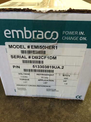 Embraco EMI50HER, R134a compressor, LBP, 115V 60Hz