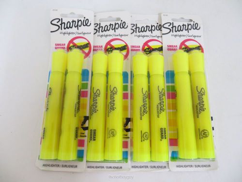 Sharpie 25162PP Accent Tank-Style Highlighter - Fluorescent Yellow - 4  2 Packs