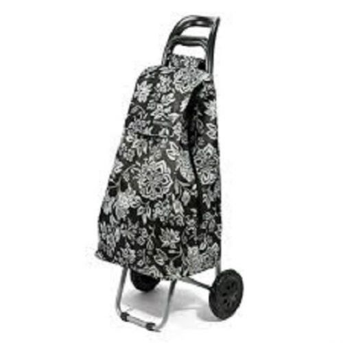 SHOP AND GO CAMELLIA BLACK FOLDABLE COLLAPSIBLE SHOPPING MARKET TROLLEY CART