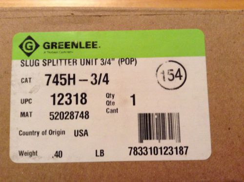 Greenlee 745h-3/4 slug splitter unit 3/4&#034; knockout punch for sale