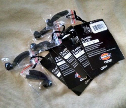 Dickies Black Cloth Knot Chef Jacket Replacement Bottons... NWT (5ea.)