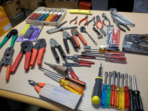 Nice lot of crimping/cutting/wiring tools pliers other specialty items look!! for sale