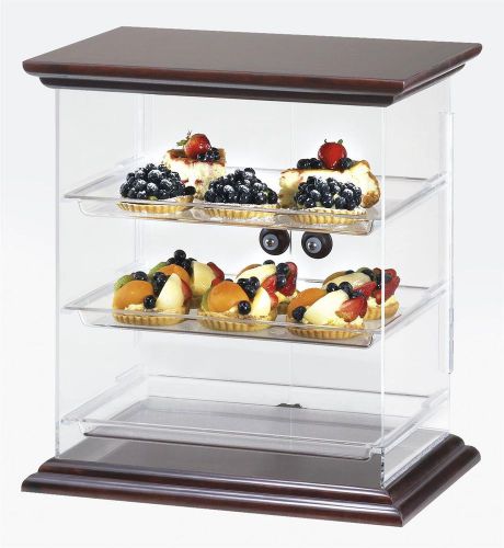 13033 - 3 Display, Bakery with Wooden Top &amp; Bottom for an Elegant Accent 13033