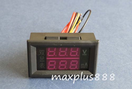1pcs dc0-33v 1a led dual digital volt mini voltage ampere panel meter for sale