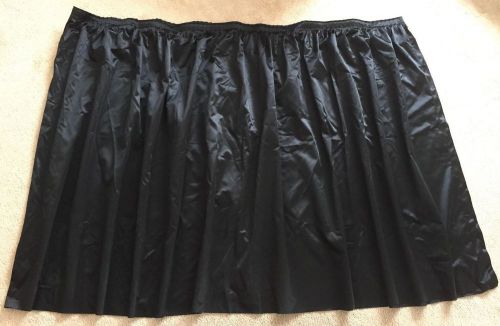 Black Satin Finish Pleated Fabric Table Skirting w/ Velcro 110&#034; x 44&#034;