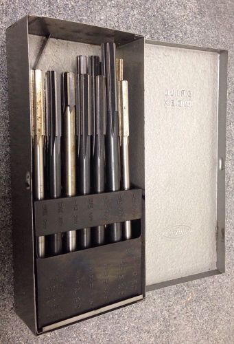 Mix lot of 15 hss reamers in a huot drill index case for sale