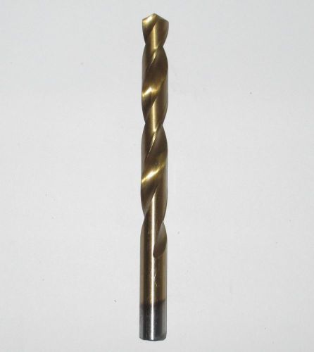 New 1/2&#034; titanium nitride high speed steel drill bit 5-7/8&#034; oal, hss for sale