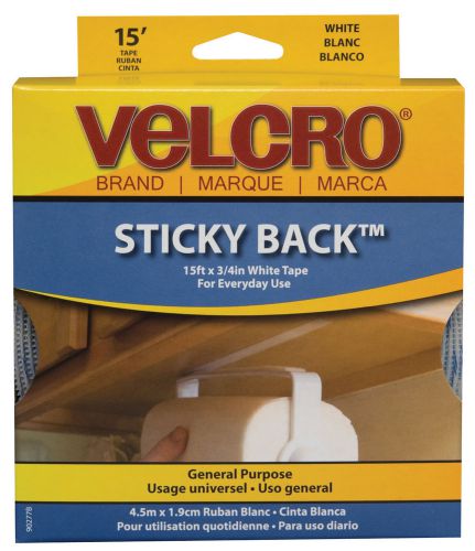 VELCRO USA Inc 3/4&#034; X 15&#039; White Sticky Back Tape