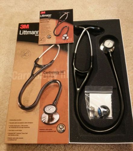 3M Littmann Cardiology III Stethoscope 27 in. Color Black and silver,  New