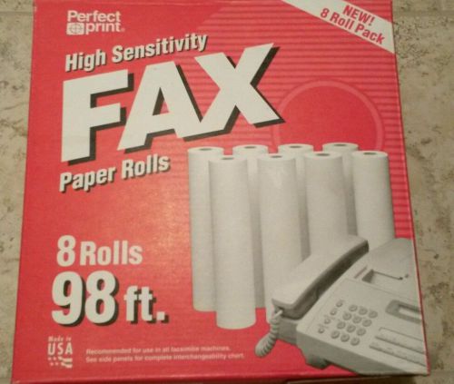 High Sensitivity Fax Paper Rolls. Compatible With Major Brands. (8 Qty)