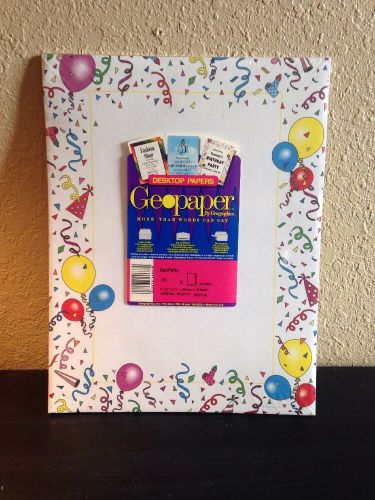 GEOPAPER 25 SHEETS 8 1/2&#039;&#039; X 11&#039;&#039; BALLOONS AND CONFETTI  NEW GeoGraphics