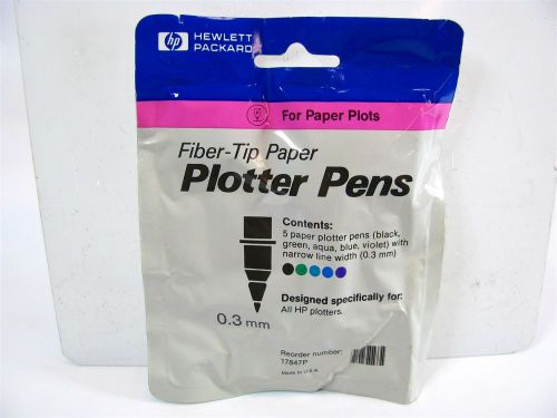 HP 17847P Genuine Fiber-Tip Paper Plotter Pens .03mm Multi-Color 5-Pack *New*
