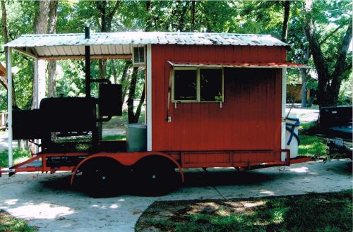 16ft BBQ Smoker Concession Trailer Ready For Work Or Competition