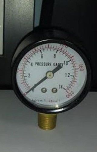 Air Pressure Gauge, 0 - 200 PSI, 2&#034; 1/4&#034;NPT, brass connection