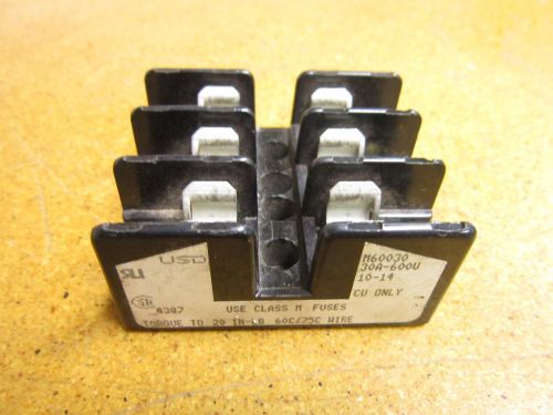 Cooper M60030 30A 600V Fuse Holder 10-14 Used