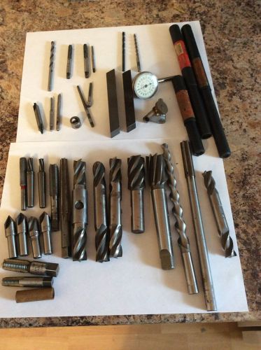 Mixed Lot Machinist Reamers Drill Bits Starret Indicater