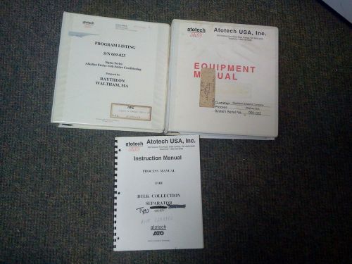 Atotech Chemcut Etcher Equipment Manual &amp; Program Listing Sigma Series SG5-10-24