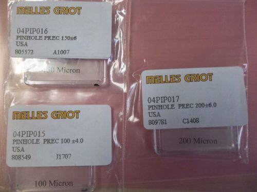 New melles griot 100,150,200 micron unmnted precision pinhole 01 pip 015 016 017 for sale