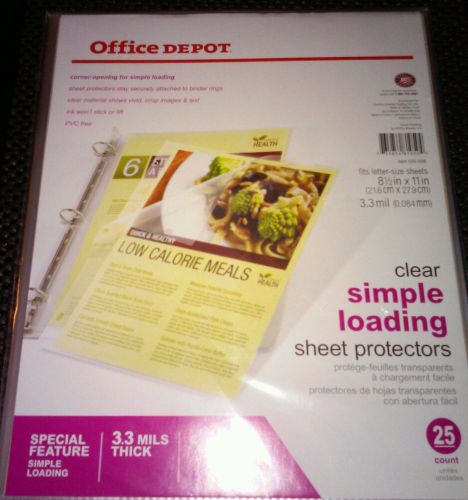 clear simple loading sheet protectors, 25ct 3.3 mils thick 81/2x11