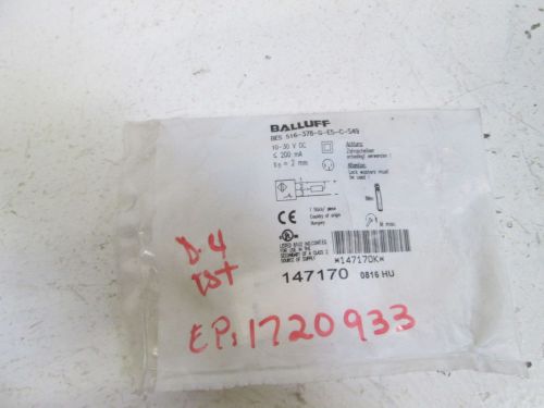 BALLUFF PROXIMITY SWITCH BES 516-378-G-E5-C-S49 *NEW IN FACTORY BAG*