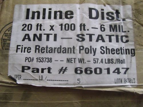 Anti-static fire retardant ploy sheeting 20 ft x 100 ft/ 6 ml for sale