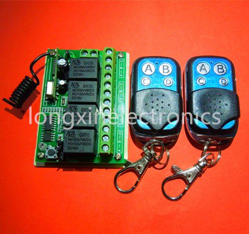 Dc12v 4 ch rf 433mhz wireless remote control switch transmitter receiver 200m for sale