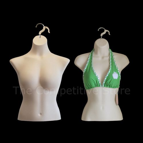 Busty medium female mannequin torso + small size mannequin torso - flesh for sale