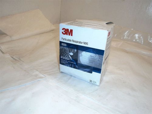 3m 8000 n95 light-duty disposable particulate respirator mask box of 30 new for sale