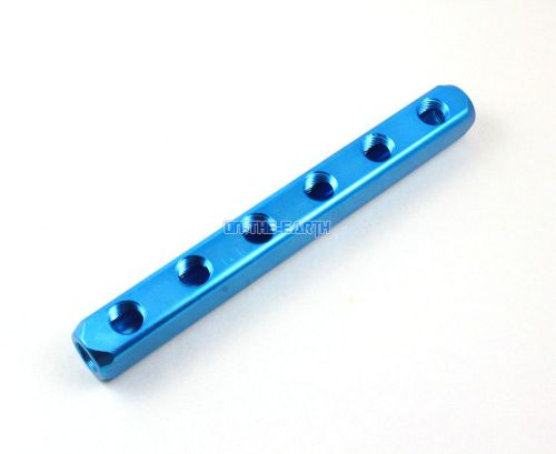 1 pieces 6 way 1/4&#034; bsp 9 ports pneumatic aluminum manifold block splitter for sale