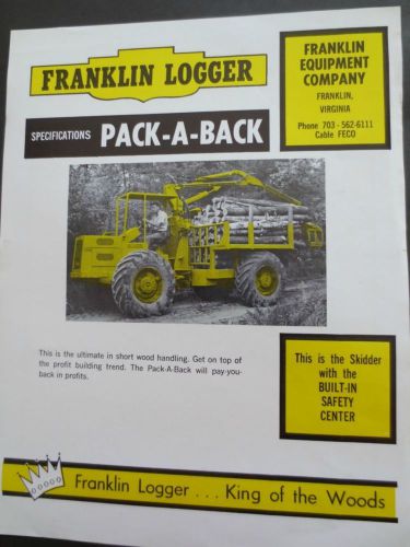 Franklin Pack-A-Back Forwarder 2 Page Sales Brochure