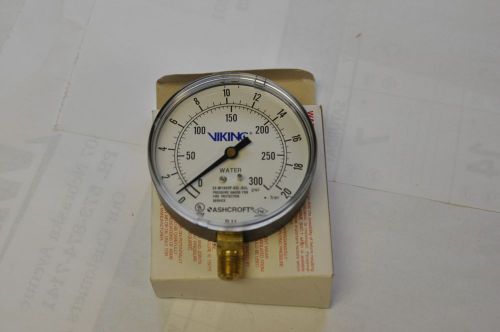 Ashcroft 35-w1005p-02l-xul viking fire sprinkler gauge 300 psi pressure psi nos! for sale