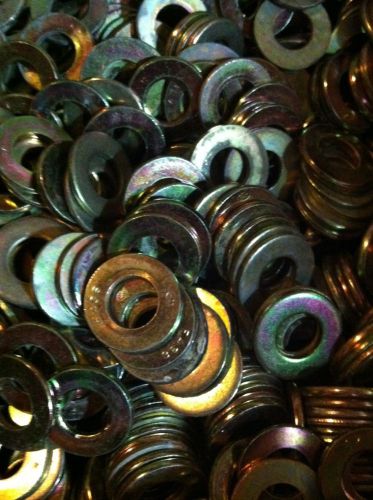 Qty 250  hardened 1/2 flat washer astm f436  .090 thick yellow zinc plated for sale