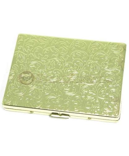 4 Inch Gold Colored Embossed Filigree Card Storage Holder Case