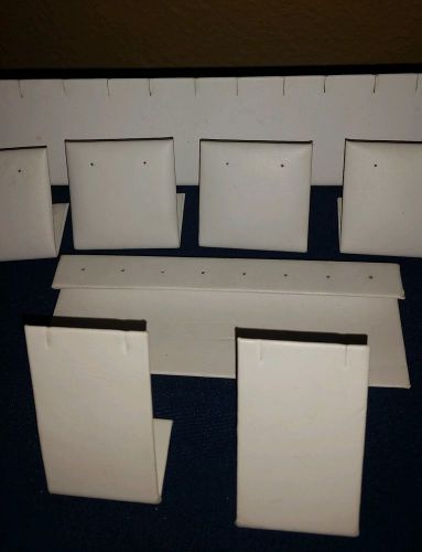 8 piece Lot of White leather Earring Displays