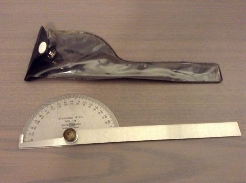 Vintage No. 19 stainless steel protractor - Made in japan
