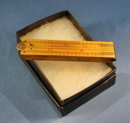 RARE Collectible! &#034;STANLEY Boxwood &amp; Brass 1-Ft, 4Fold Narrow Rule Tool - No.69&#034;