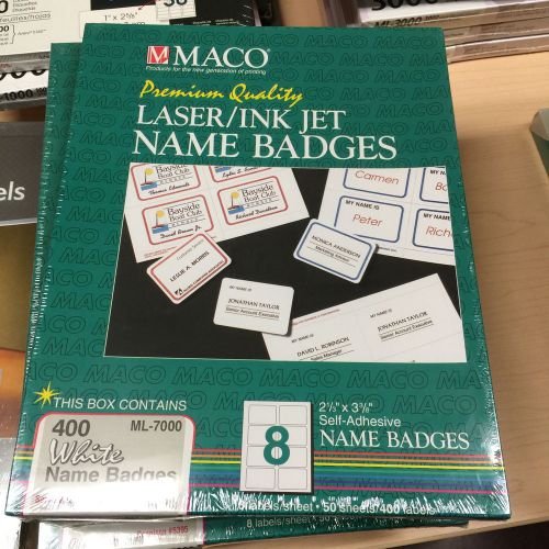 Maco Laser and Ink jet Name Badges 2 1/3&#039;&#039; x 3 3/8&#039;&#039;