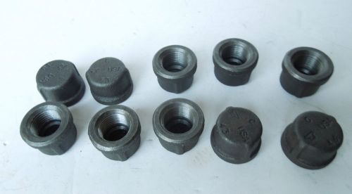 1/2 NPT pipe cap fitting  black iron USA lot of 10 new