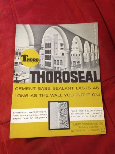 Vintage thoro systems thoroseal cement-base sealant brochure for sale