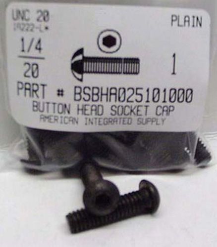1/4-20x1 button head hex socket cap screws alloy steel black (30) for sale