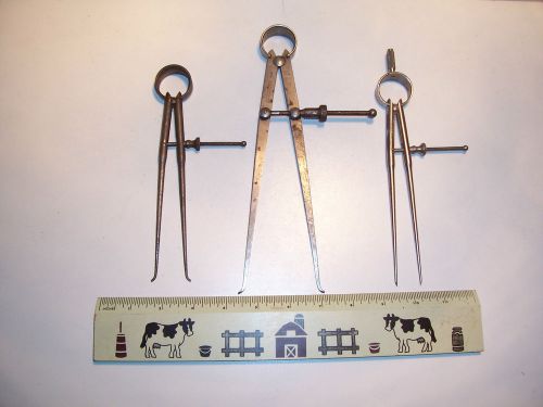 Vintage Set of 3 Brown &amp; Sharpe calipers Machinist tools