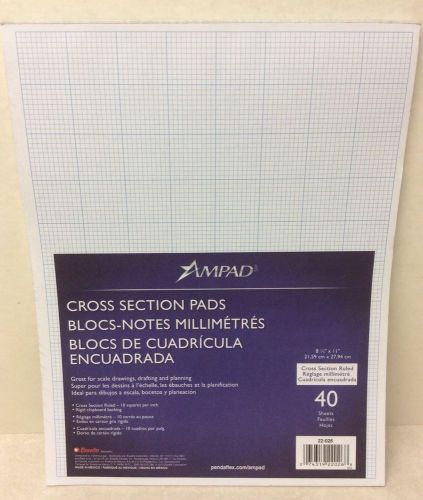 Lot of 4 Pads-40 pgs each-Ampad Cross-section Quadrille Pads 8-1/2&#034;X11&#034;#22-026