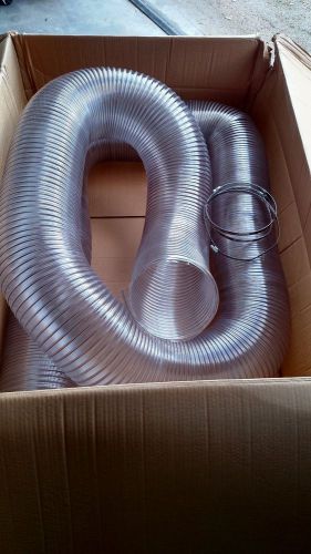 25-FT 8&#034; CLEAR CVD FLEXIBLE HOSE NEW DUST COLLECTION OR HVAC