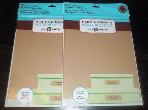 2 New Pkgs of Martha Stewart Avery Home Office Brown Kraft Laser/Inkjet Labels