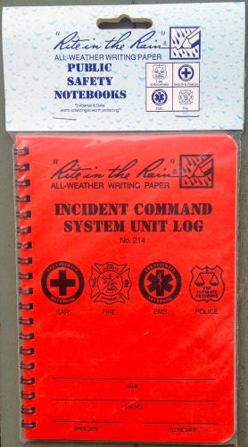 Rite in the rain all-weather, incident command system unit log book, # 214 for sale