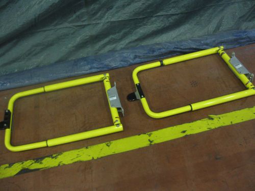 (2) heavy duty tubular steel industrial yellow safety swing gates knoxville tn for sale